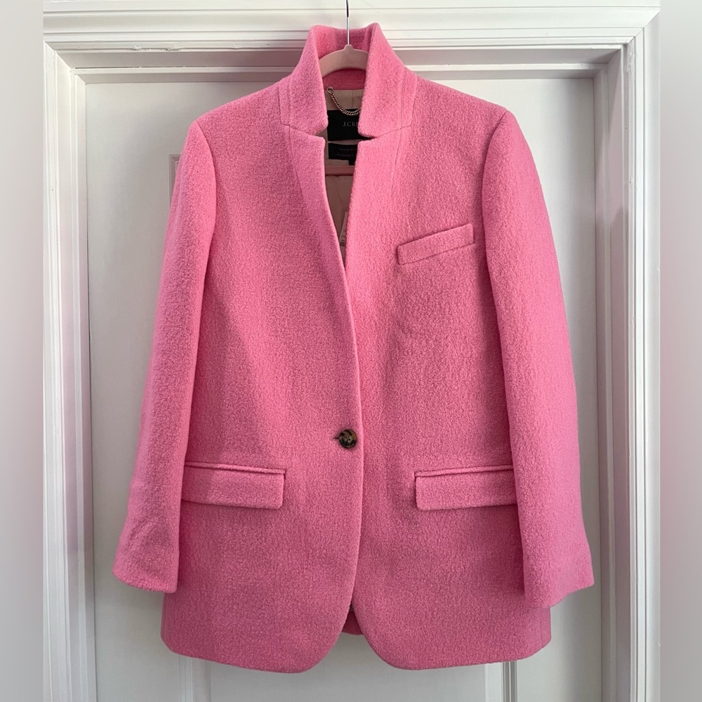 J.Crew Leighton Blazer-Jacket in Barbie Pink! - Italian Boiled Wool - Size 4